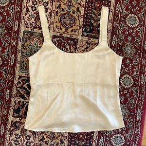 Reformation Ivory Silk Blouse